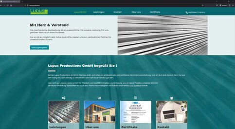 Referenzabbildung der Website Lupus Productions GmbH Prenzlau