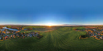 Sonnenaufgang in der Uckermark Luftbild 360° 2-dimensional dargestellt