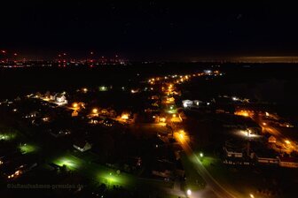 Dorf in der Uckermark bei Nacht Luftbild