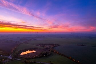 Abendhimmel Luftaufnahme in der Uckermark